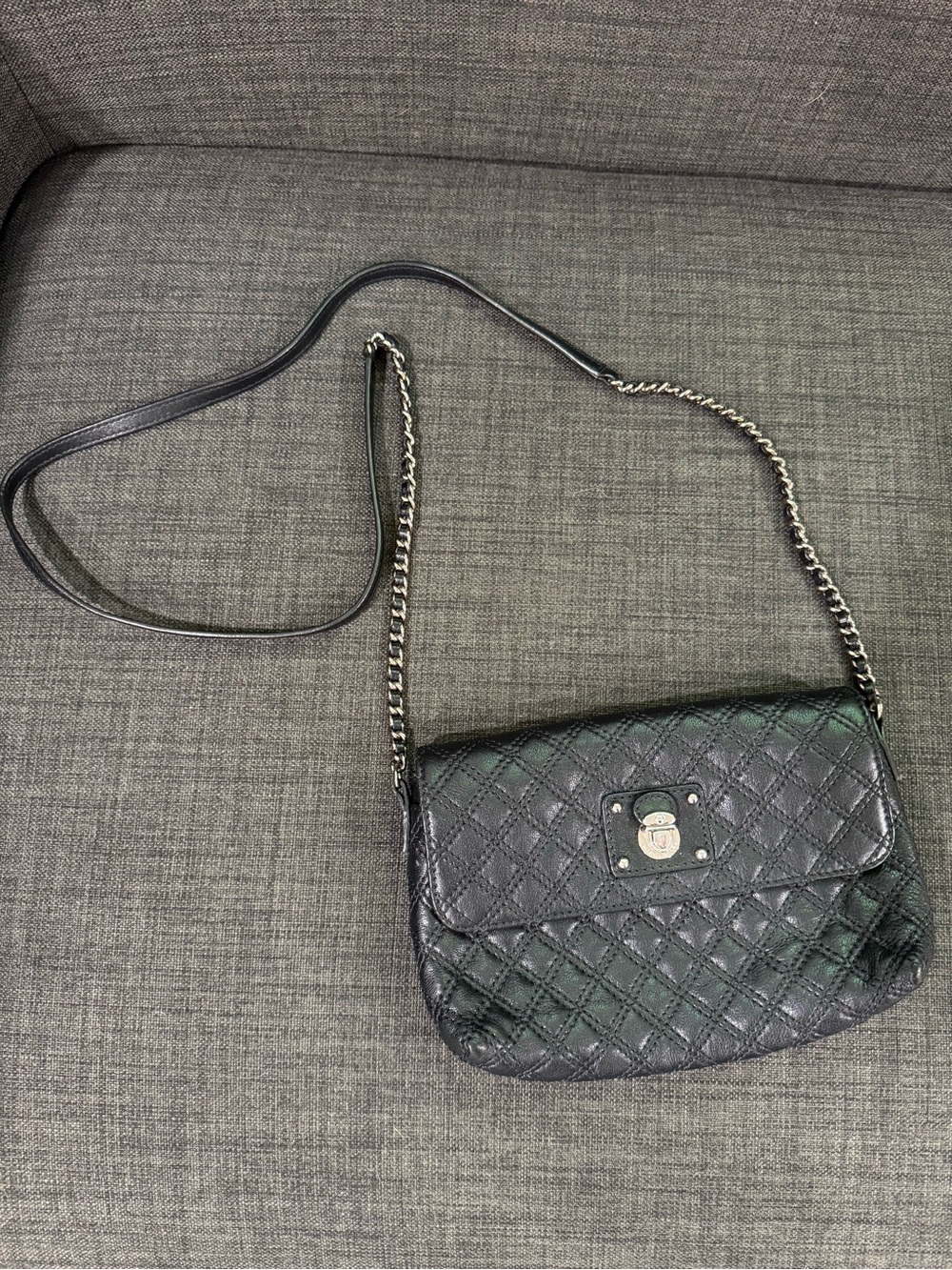Marc Jacobs Black Quilted Crossbody with Chain Strap